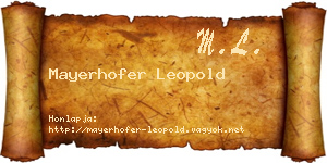 Mayerhofer Leopold névjegykártya