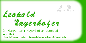 leopold mayerhofer business card